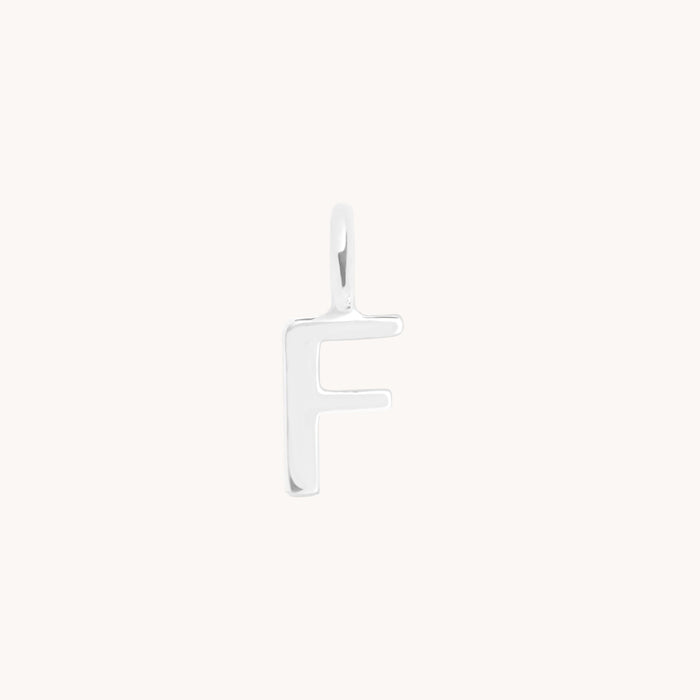 Initial Charms - F Initial Charm 9k White Gold - Welding Charm - Astrid &amp; Miyu