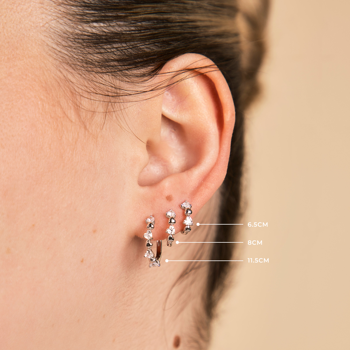 Heart Crystal Hoop in Silver-Astrid &amp; Miyu