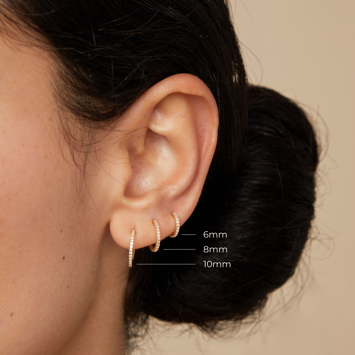 Daith Piercing Jewellery - Pavé Seamless 1.2mm Piercing Hoop in Solid Gold - Piercing Hoop - Astrid &amp; Miyu