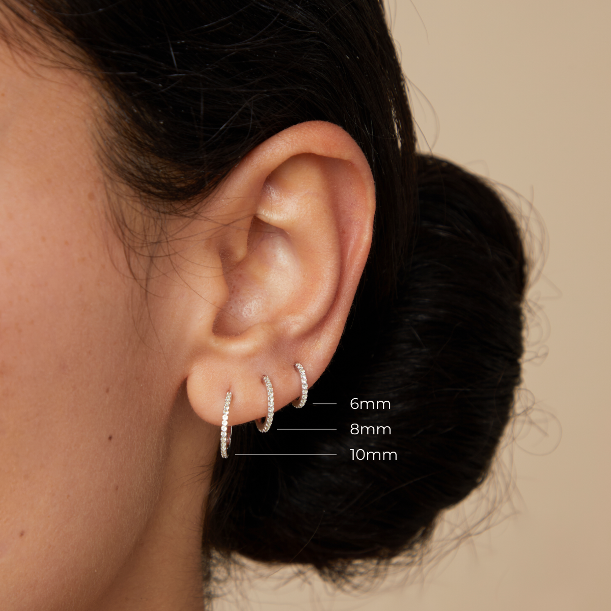 Daith Piercing Jewellery - Pavé Seamless 1.2mm Piercing Hoop in Solid White Gold - Piercing Hoop - Astrid &amp; Miyu