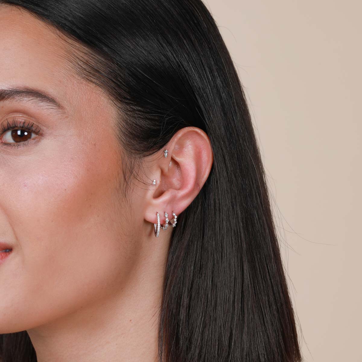 Jewelled Hoop in Silver-Astrid &amp; Miyu