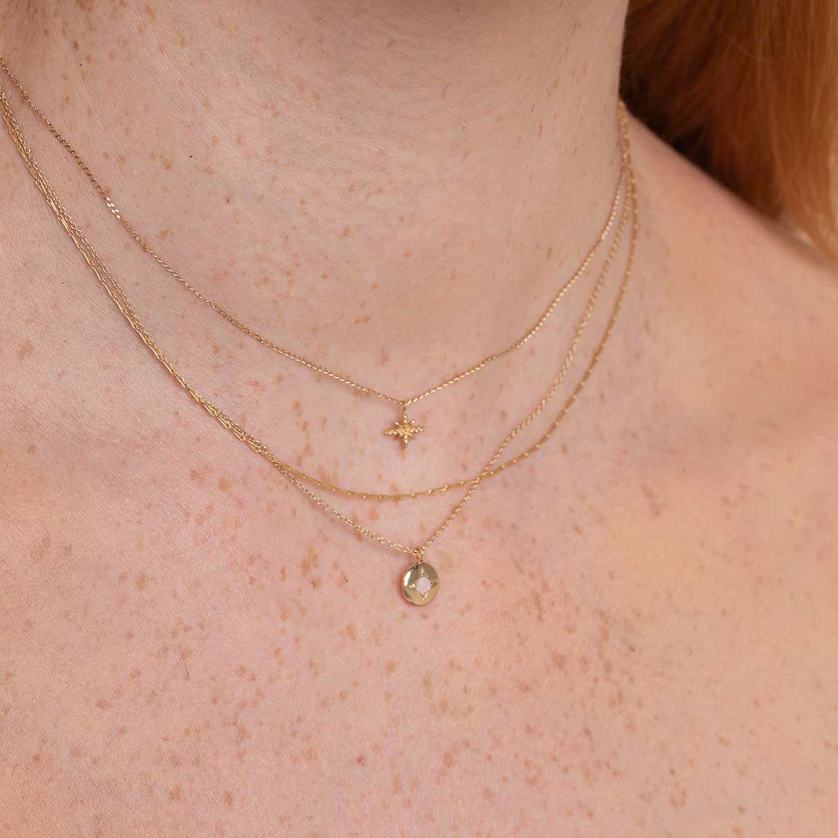 Birthstone Jewellery - June Moonstone Birthstone Necklace in Solid Gold - Pendant Necklace - Astrid &amp; Miyu