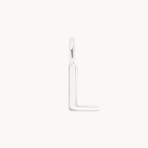 Initial Charms - L Initial Charm 9k White Gold - Welding Charm - Astrid &amp; Miyu