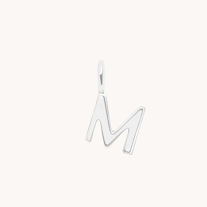 Initial Charms - M Initial Charm 9k White Gold - Welding Charm - Astrid &amp; Miyu
