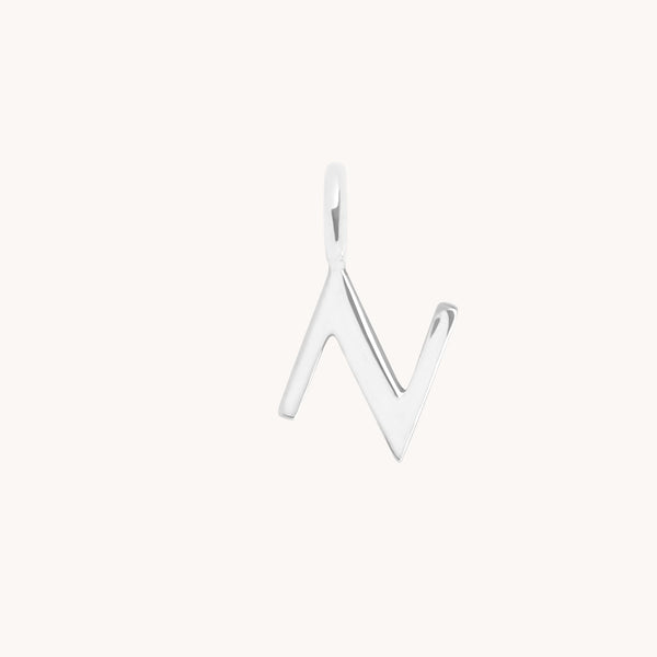 Initial Charms - N Initial Charm 9k White Gold - Welding Charm - Astrid &amp; Miyu