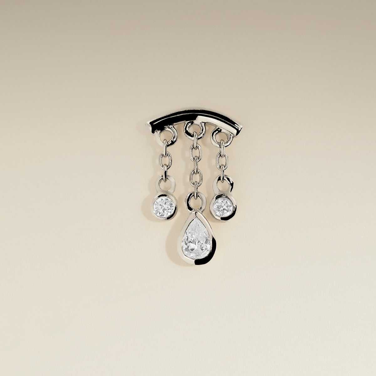 Diamond Pear Multi Charm Hidden Helix in Solid White Gold-Astrid &amp; Miyu