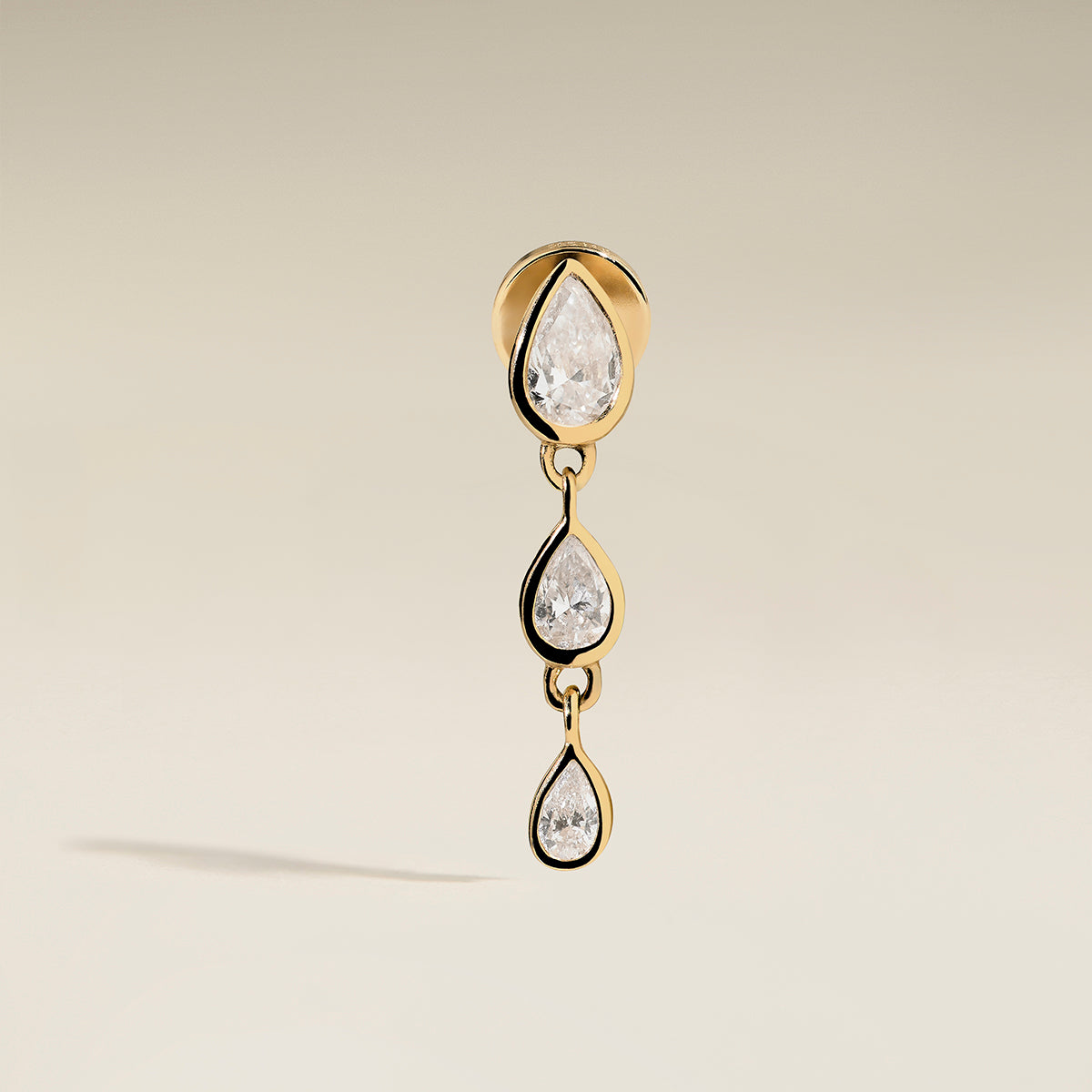 Diamond Pear Drop Stud in Solid Gold-Astrid &amp; Miyu