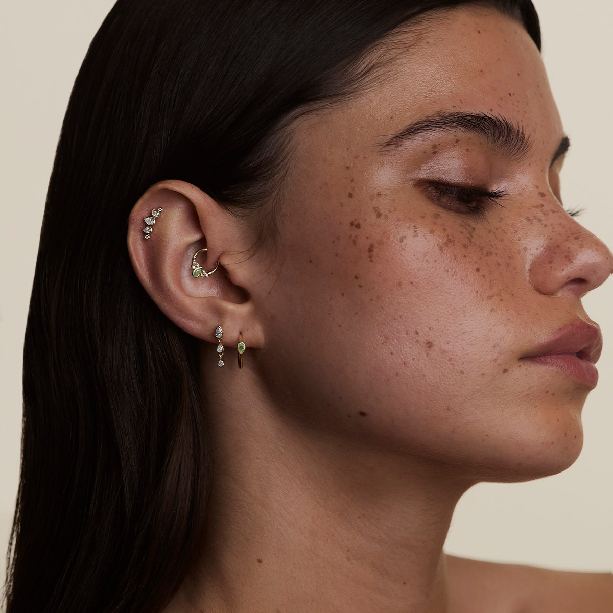 Diamond Pear Drop Stud in Solid Gold-Astrid &amp; Miyu