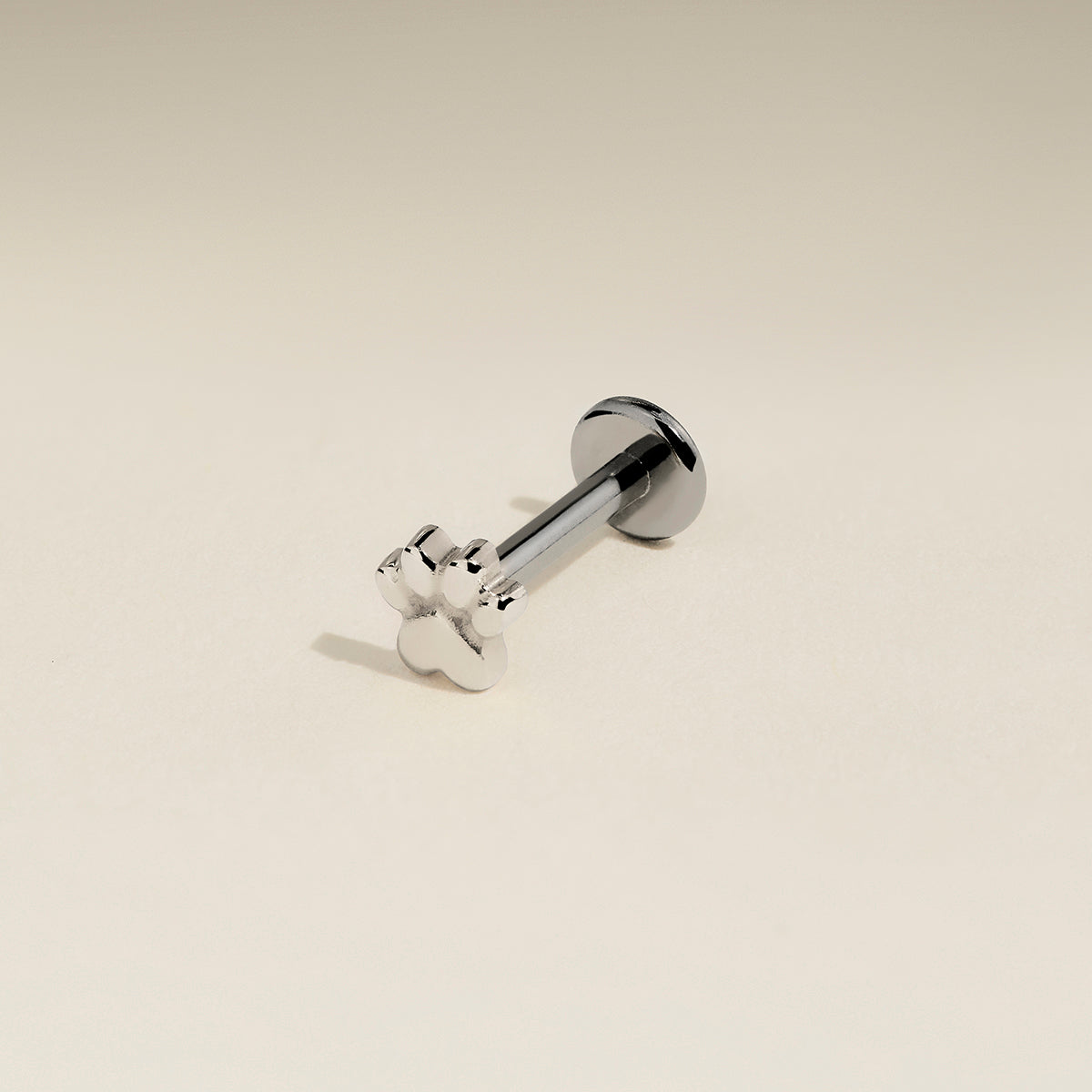 Paw Titanium Piercing Stud in Platinum-Astrid &amp; Miyu