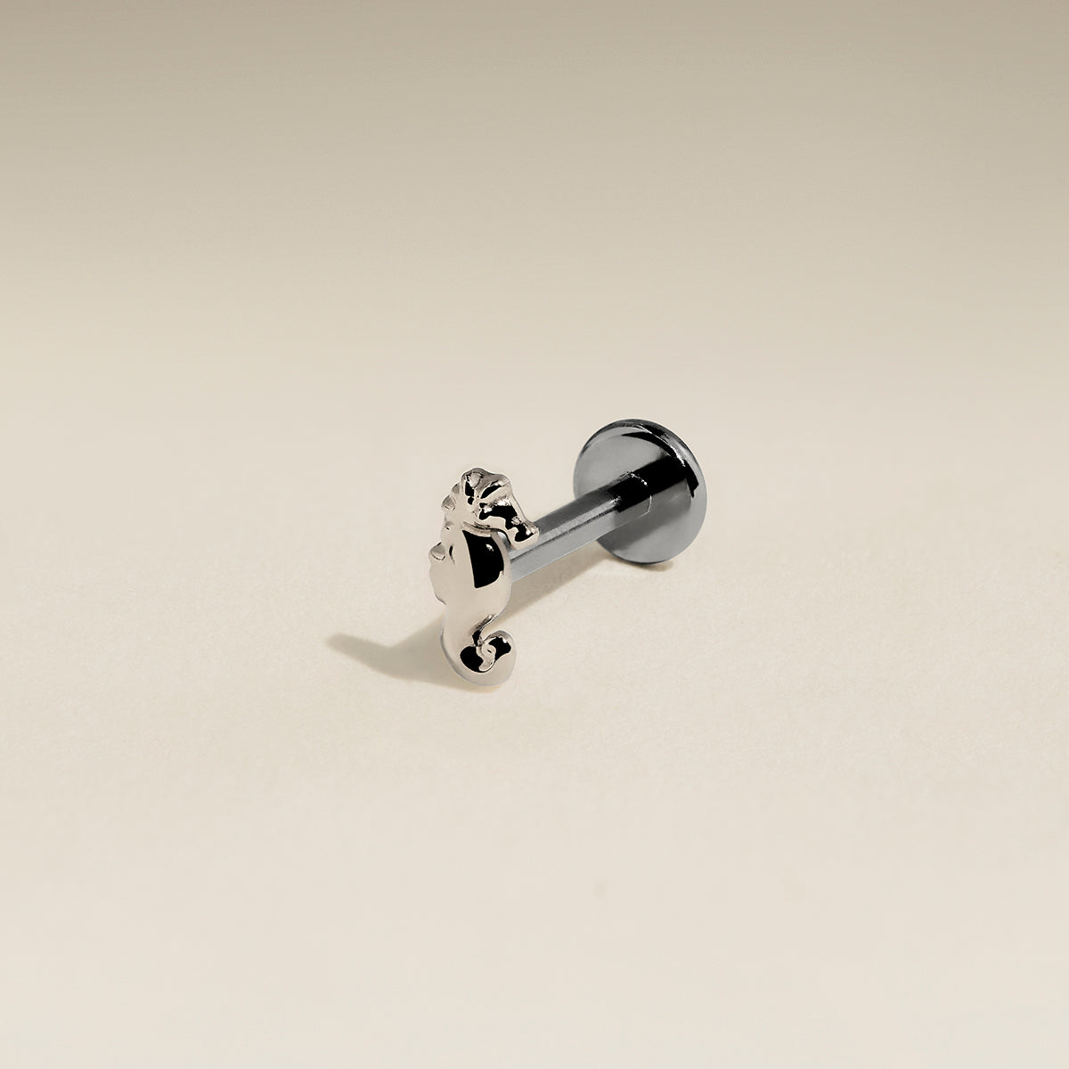 Seahorse Titanium Piercing Stud in Platinum-Astrid &amp; Miyu