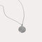 Close up shot of the front of the Pisces Zodiac Pendant Necklace in Silver