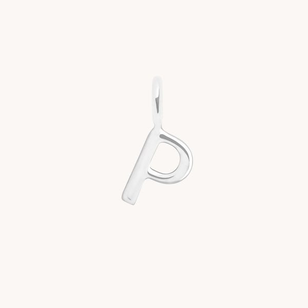 Initial Charms - P Initial Charm 9k White Gold - Welding Charm - Astrid &amp; Miyu