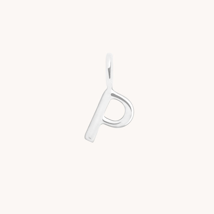 Initial Charms - P Initial Charm 9k White Gold - Welding Charm - Astrid &amp; Miyu