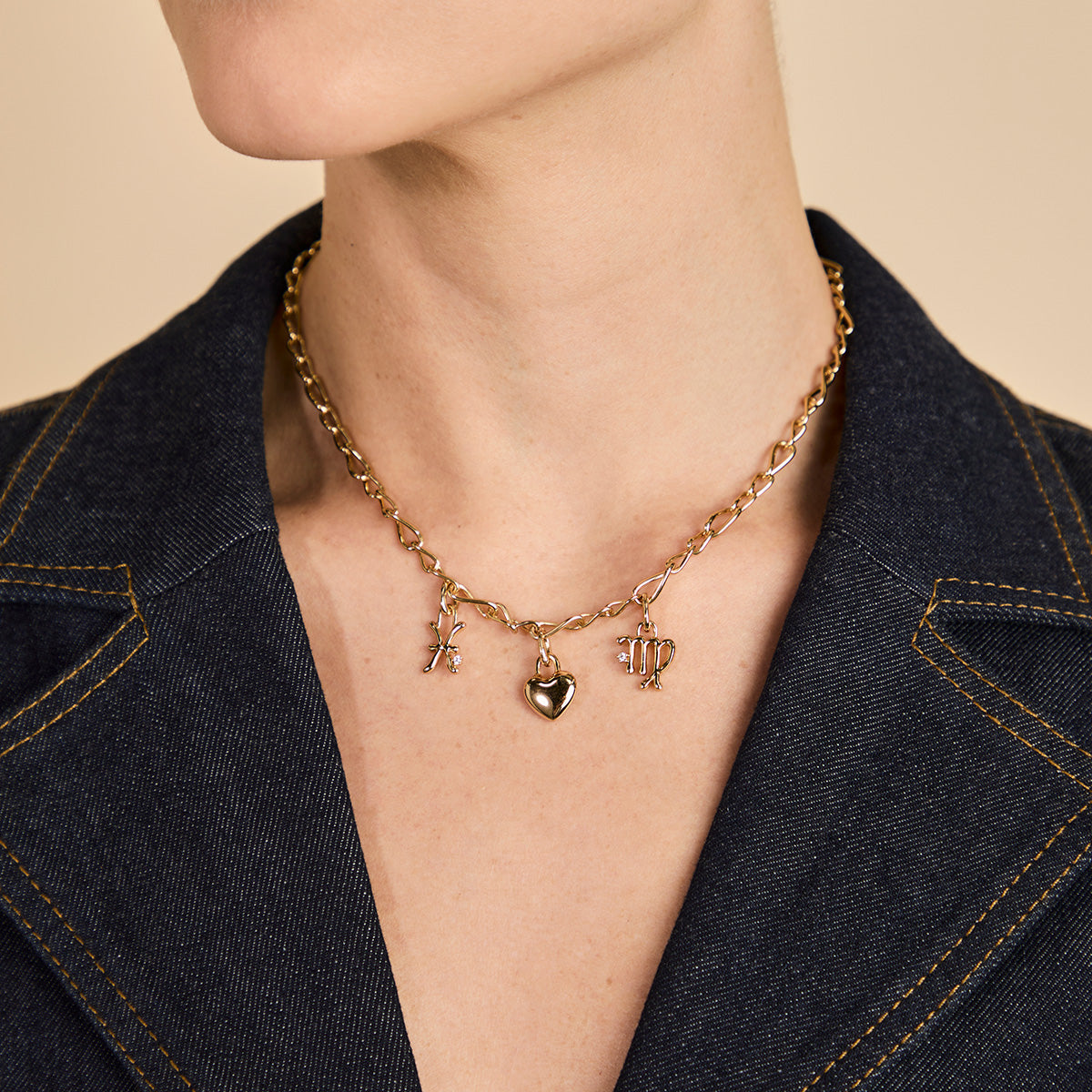 18k Gold Plated Jewellery - Pisces Zodiac Talisman Charm in Gold - Talisman Charm - Astrid &amp; Miyu