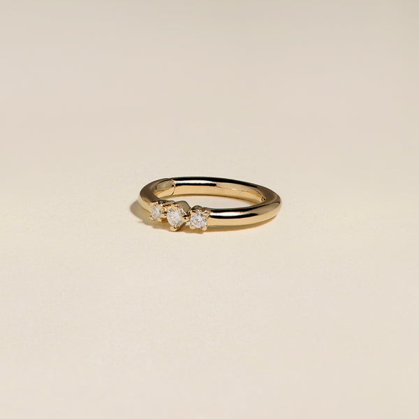 Diamond Triology Seamless Piercing Hoop in Solid Gold-Astrid &amp; Miyu