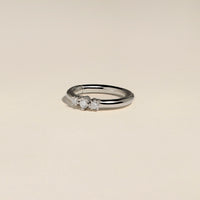 Diamond Triology Seamless Piercing Hoop in Solid White Gold-Astrid &amp; Miyu