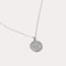 Close up shot of the front of the Sagittarius Zodiac Pendant Necklace in Silver