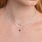 Birthstone Jewellery - September Sapphire Birthstone Necklace in Solid White Gold - Pendant Necklace - Astrid &amp; Miyu