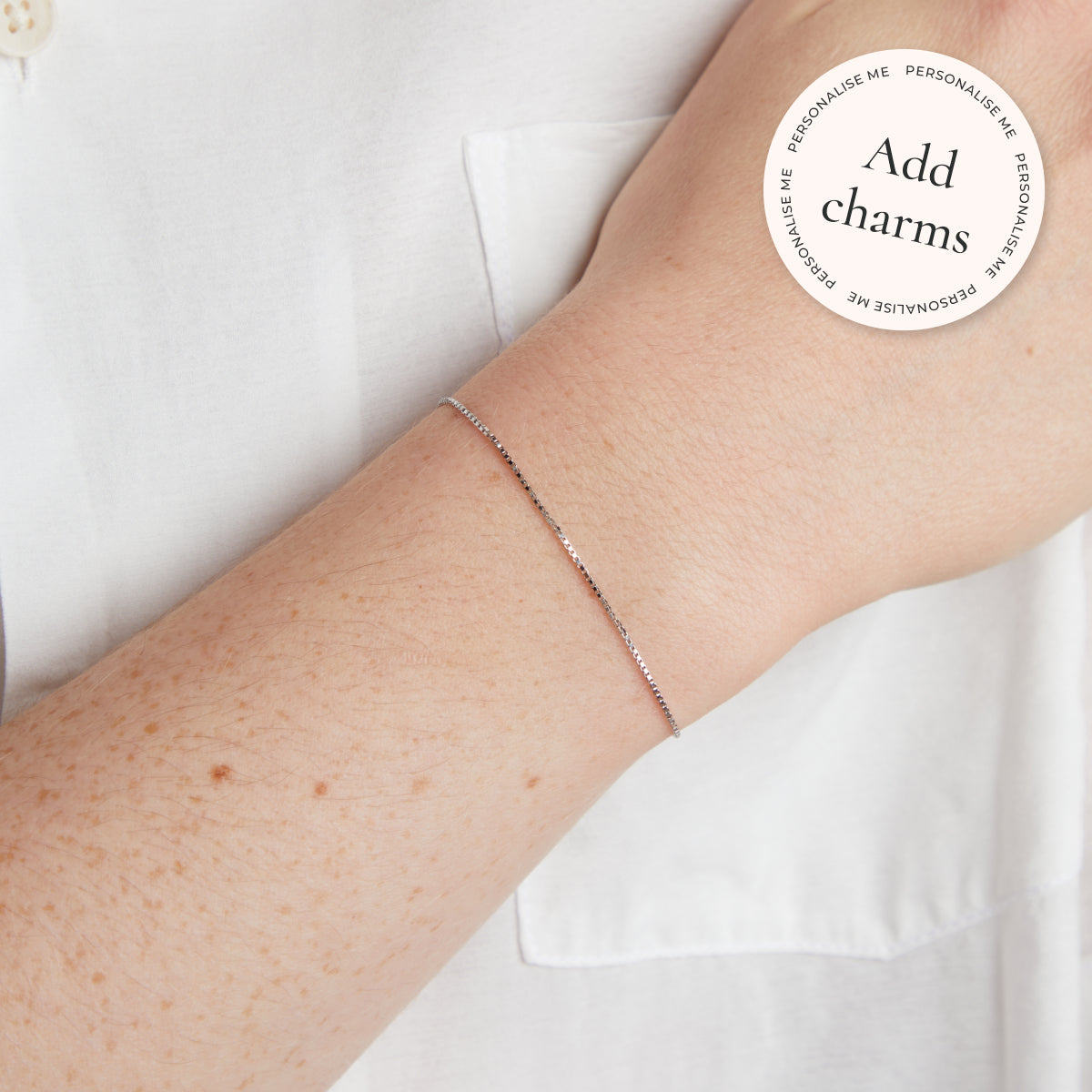 Bracelets - Shoreditch Chain Bracelet in Solid White Gold - Bracelets - Astrid &amp; Miyu