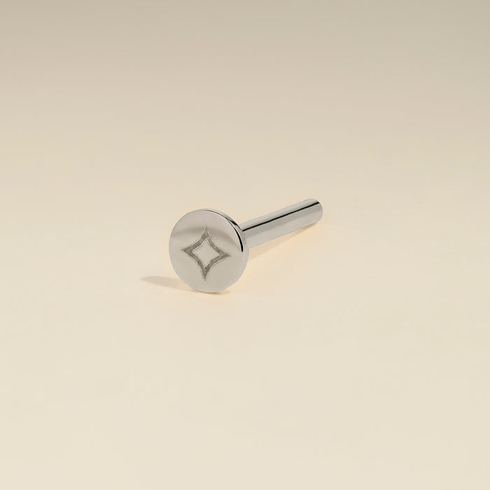 Piercing Post in Solid White Gold-Astrid &amp; Miyu