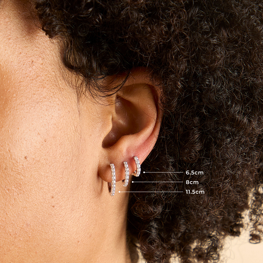 Pearl Single Hoop in Silver-Astrid &amp; Miyu