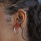 Simple Hinge Hoops in Silver worn shot