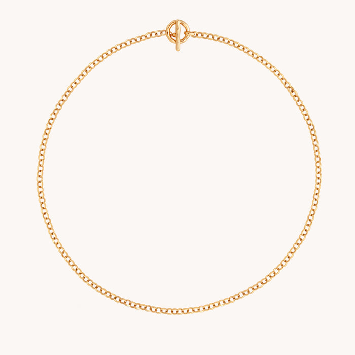 T-Bar Chain Necklace In Gold-Astrid &amp; Miyu