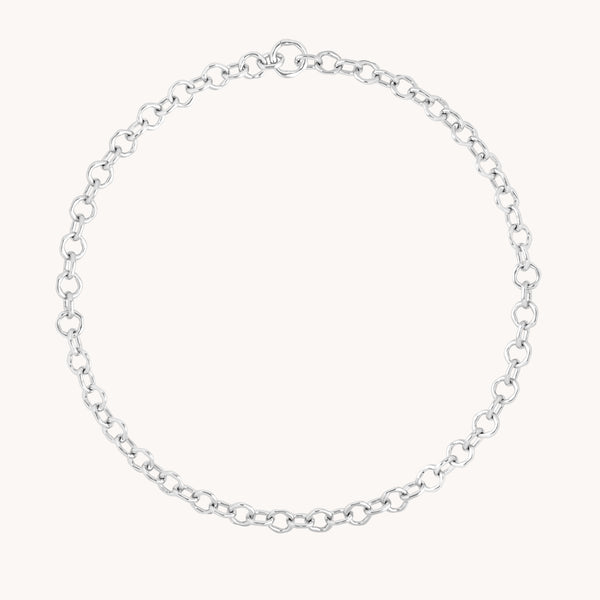 Molten Link Chain Necklace in Silver-Astrid &amp; Miyu