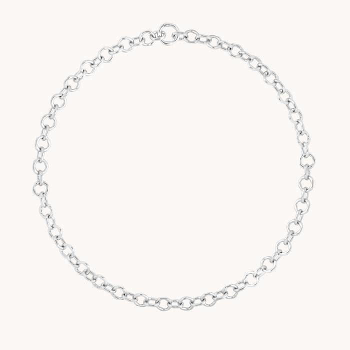Molten Link Chain Necklace in Silver-Astrid &amp; Miyu