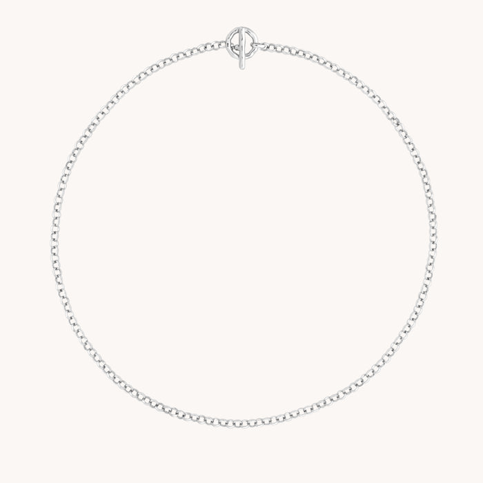 T-Bar Chain Necklace in Silver-Astrid &amp; Miyu
