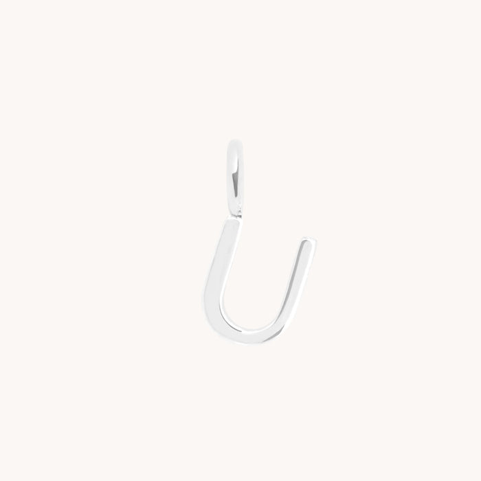 Initial Charms - U Initial Charm 9k White Gold - Welding Charm - Astrid &amp; Miyu