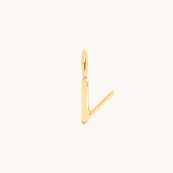 Initial Charms - V Initial Charm 9k Gold - Welding Charm - Astrid &amp; Miyu
