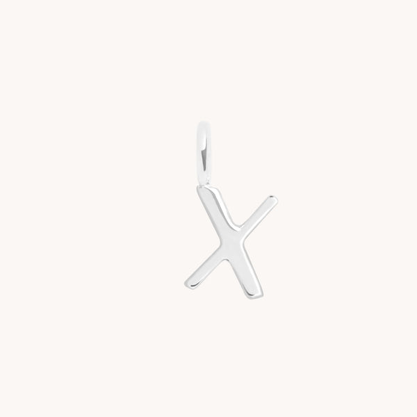 Initial Charms - X Initial Charm 9k White Gold - Welding Charm - Astrid &amp; Miyu