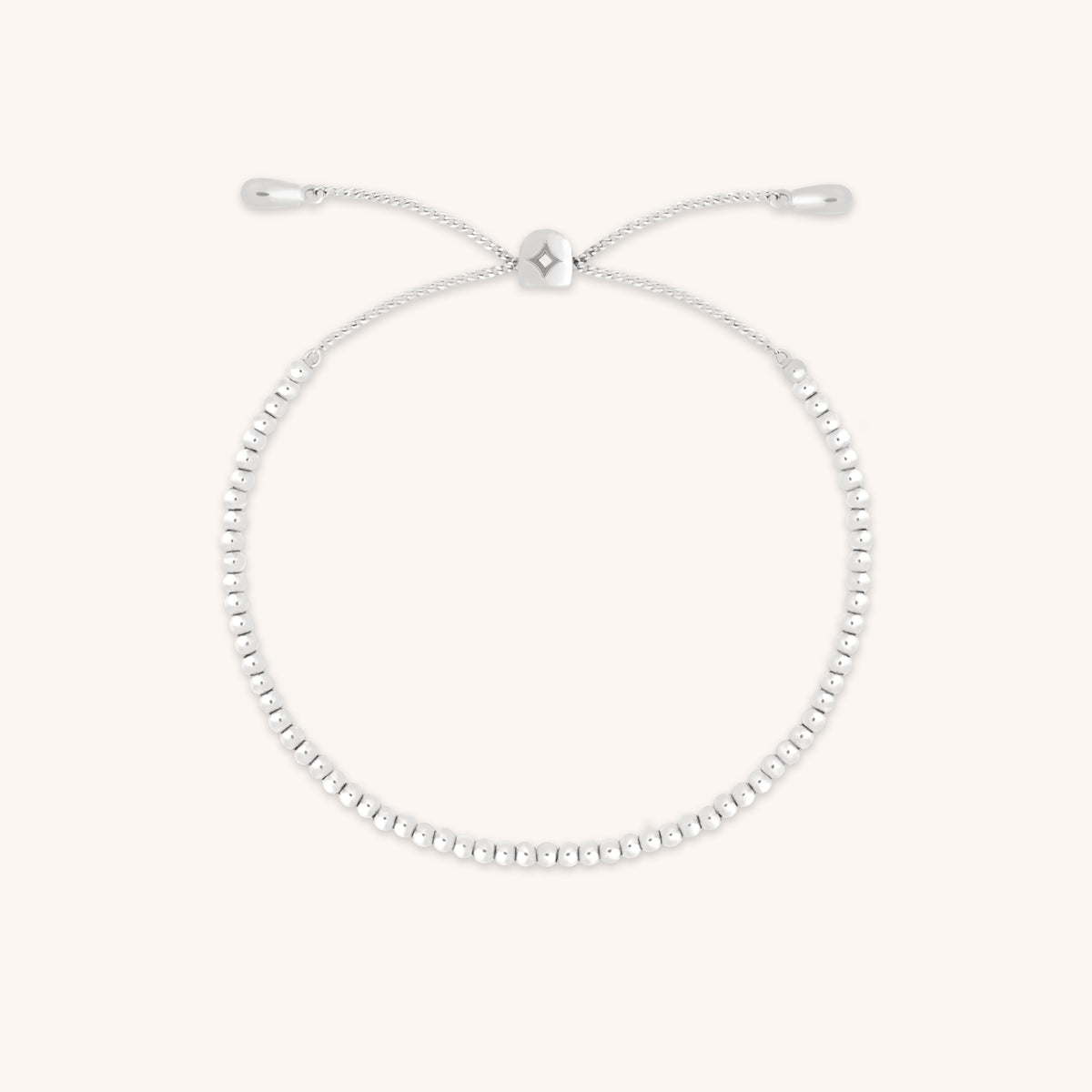 Beaded Bracelet in Solid White Gold-Astrid &amp; Miyu