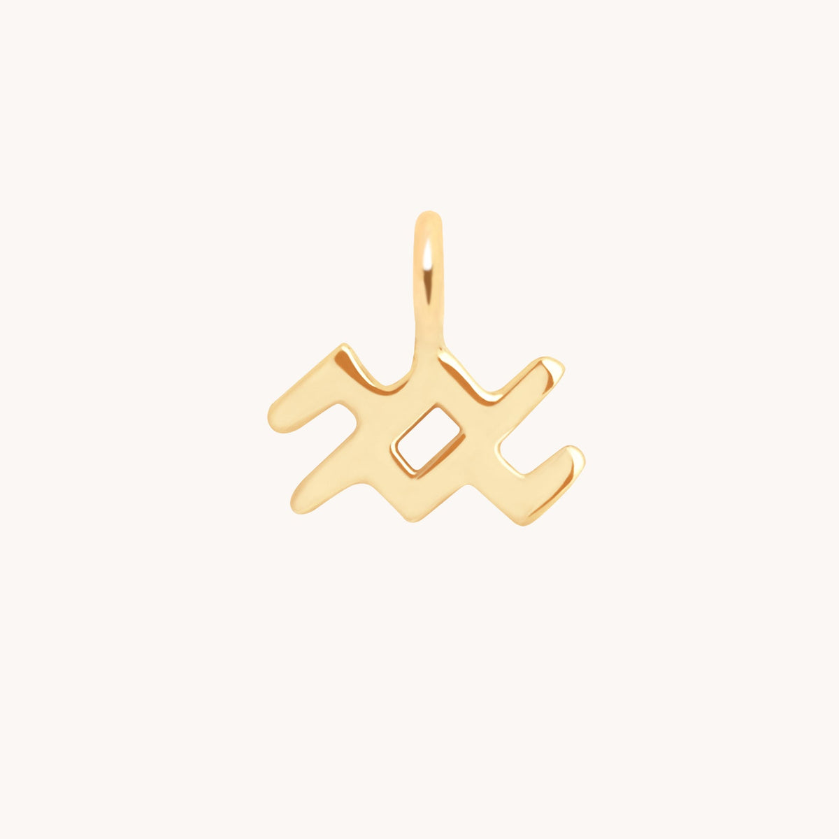 Aquarius Jewellery - Aquarius Zodiac Charm 9k Gold - Welding Charm - Astrid &amp; Miyu