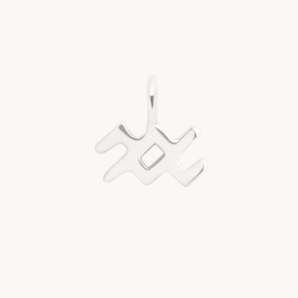 Aquarius Jewellery - Aquarius Zodiac Charm 9k White Gold - Welding Charm - Astrid &amp; Miyu