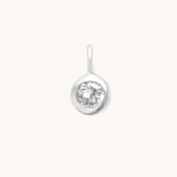 Birthstone Charms - White Topaz Strength Charm 9k White Gold - Welding Charm - Astrid &amp; Miyu