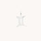 Gemini Jewellery - Gemini Zodiac Charm 9k White Gold - Welding Charm - Astrid &amp; Miyu