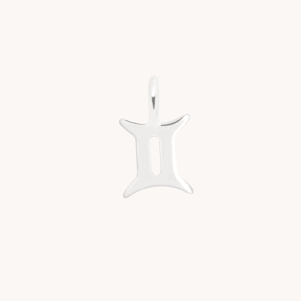 Gemini Jewellery - Gemini Zodiac Charm 9k White Gold - Welding Charm - Astrid &amp; Miyu