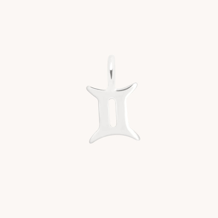 Gemini Jewellery - Gemini Zodiac Charm 9k White Gold - Welding Charm - Astrid &amp; Miyu