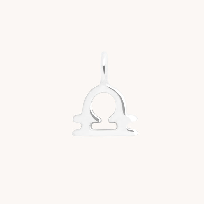 Libra Jewellery - Libra Zodiac Charm 9k White Gold - Welding Charm - Astrid &amp; Miyu