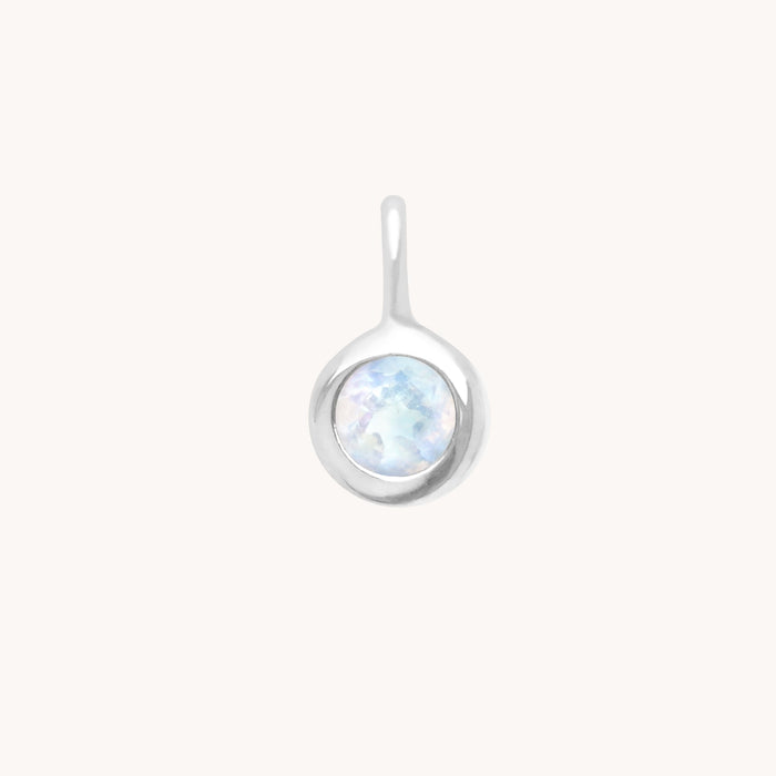 Birthstone Charms - Moonstone New Beginnings Charm 9k White Gold - Welding Charm - Astrid &amp; Miyu
