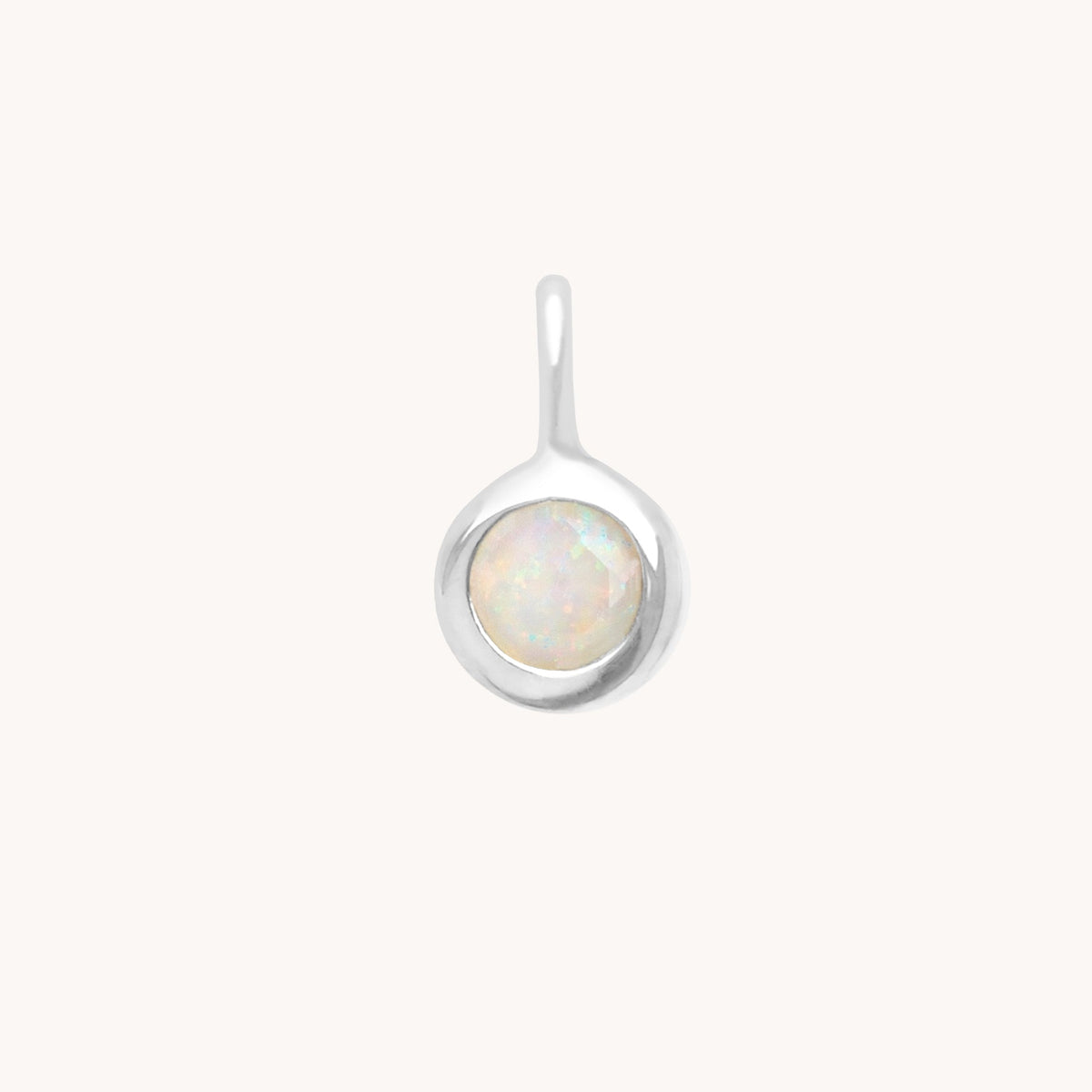 Birthstone Charms - Opal Good Fortune Charm 9k White Gold - Welding Charm - Astrid &amp; Miyu