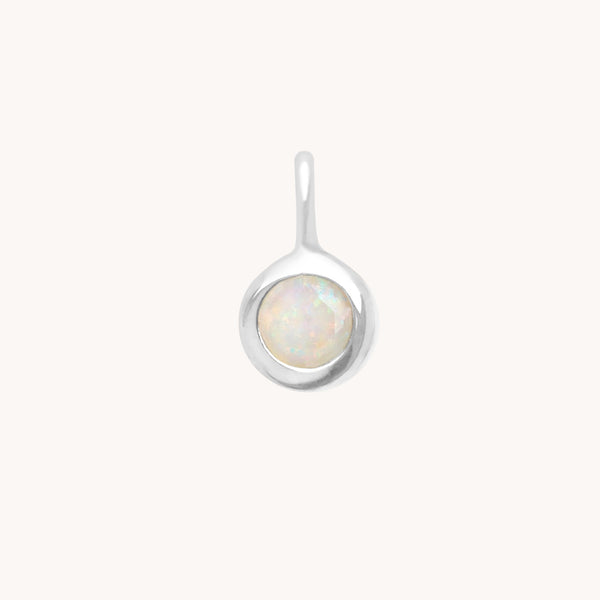 Birthstone Charms - Opal Good Fortune Charm 9k White Gold - Welding Charm - Astrid &amp; Miyu