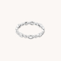 Crystal Collection - Navette Crystal Band Ring in Silver - Band Ring - Astrid &amp; Miyu