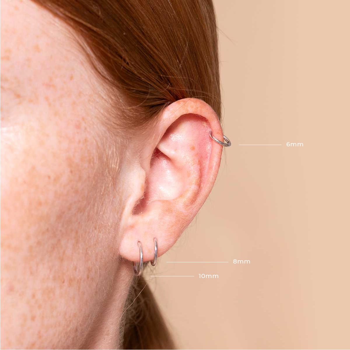 Earrings - Seamless Hoop 1mm in Solid White Gold - - Astrid &amp; Miyu