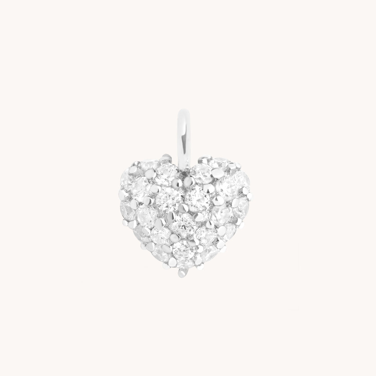 Motif Charms - Pavé Heart Charm 9k White Gold - Welding Charm - Astrid &amp; Miyu