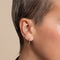 April White Topaz - Topaz Charm Hoops in Solid White Gold - Hoop Earrings - Astrid &amp; Miyu