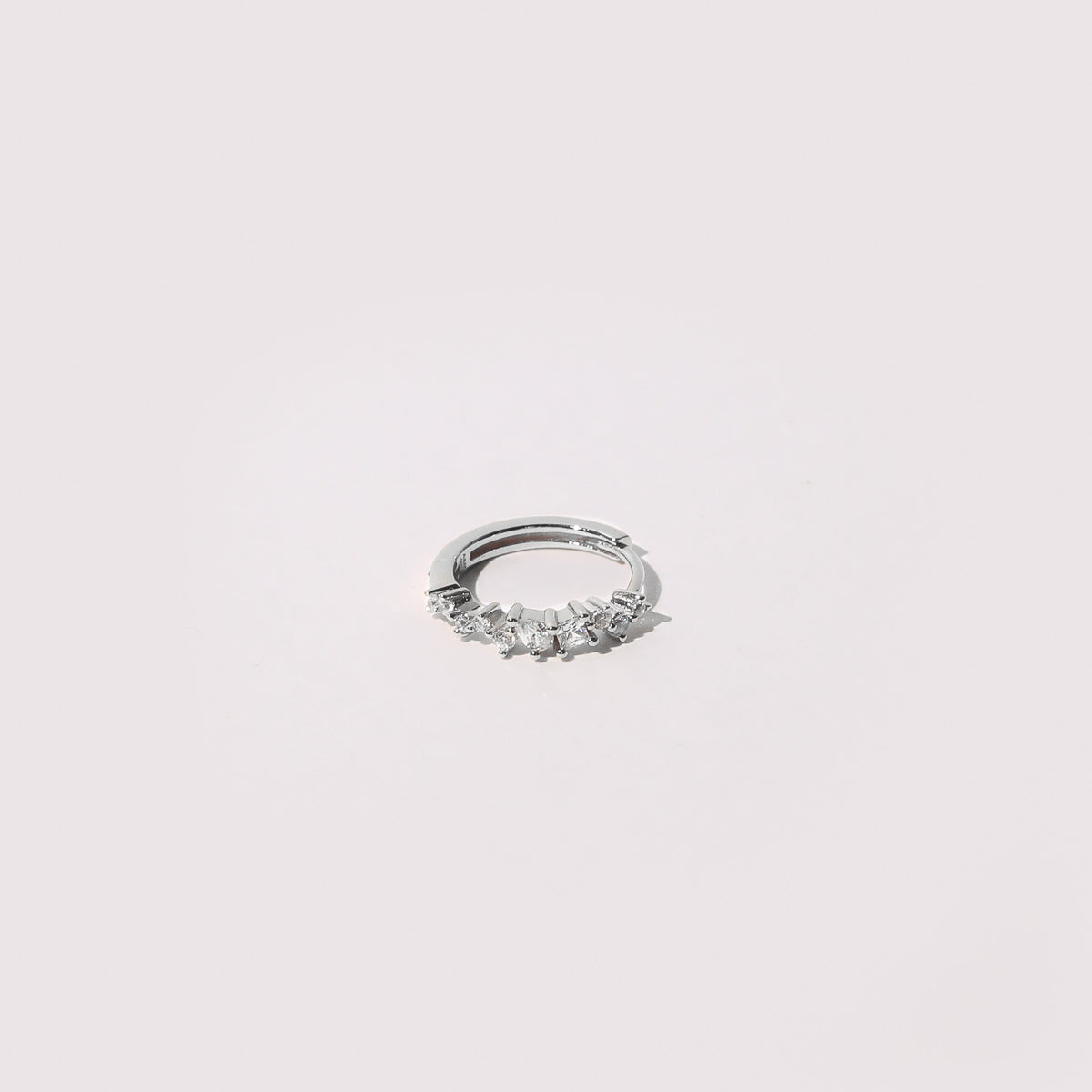 Celestial Crystal Hoop 11.5mm in Silver Flat Lay