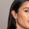 Earrings - Heart Gem Drop Piercing Hoop in Solid Gold - Piercing Hoop - Astrid &amp; Miyu